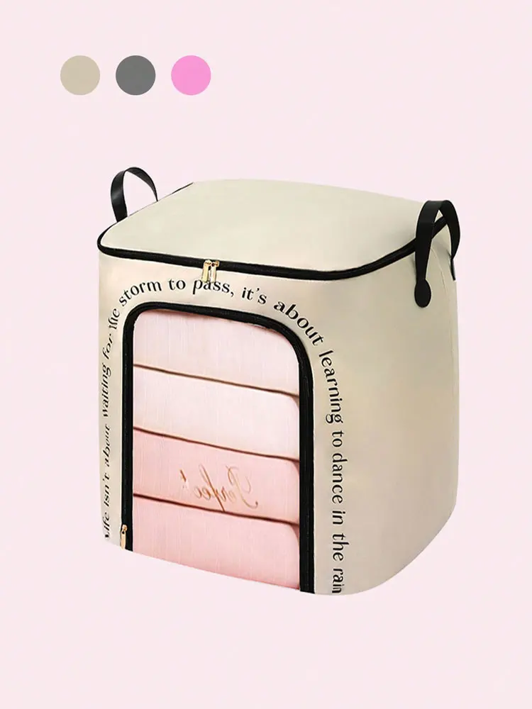 قطعة واحدة من حقيبة تخزين الملابس الشفافة للخريف والشتاء، وخزانة ملابس منزلية، وسترة سفلية مقاومة للغبار #1