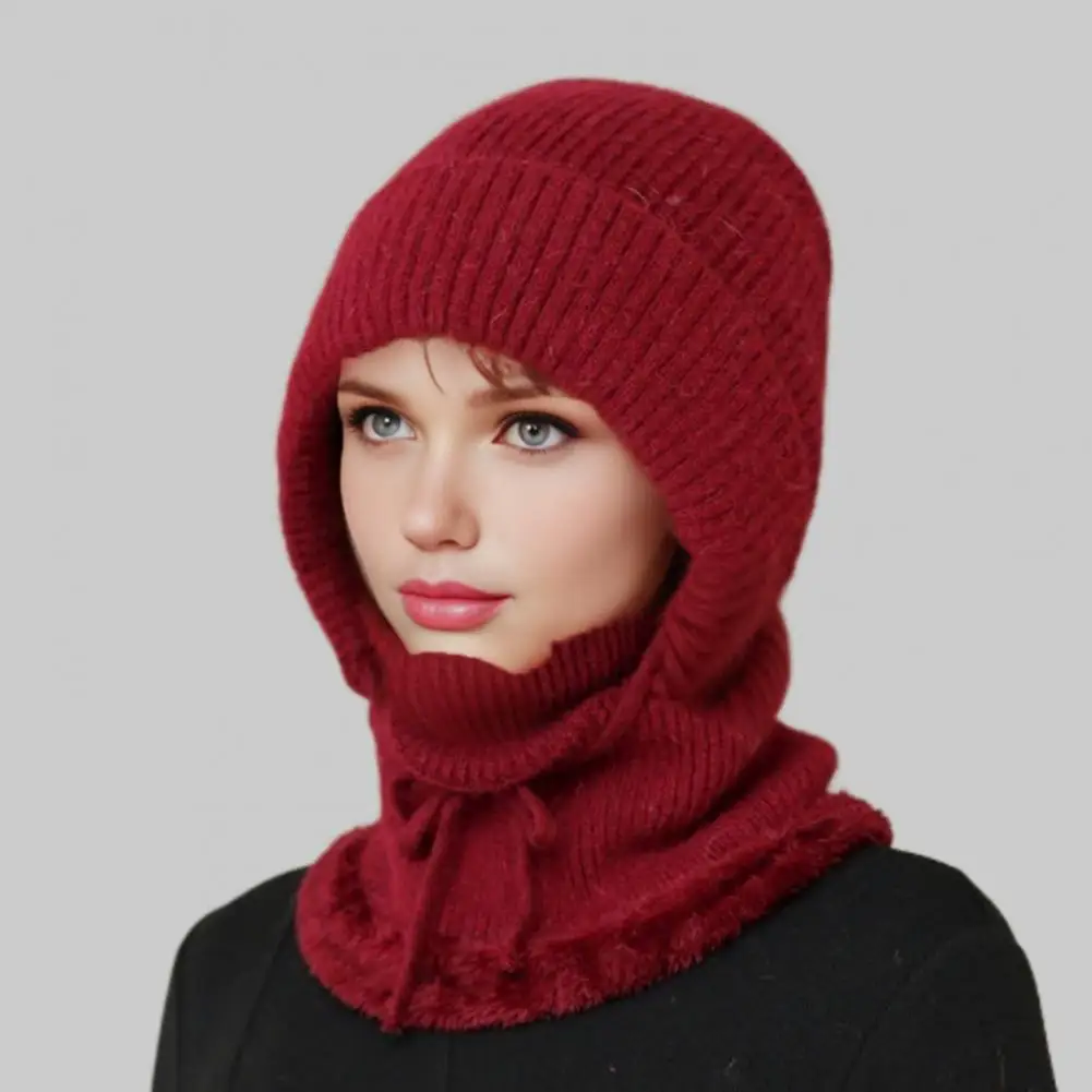Winter Balaclava Hat Soft Fleece Hat Outdoor Headgear Windproof Face Guard Scarf Plush Trim Warm Winter Hat for Skiing Hiking