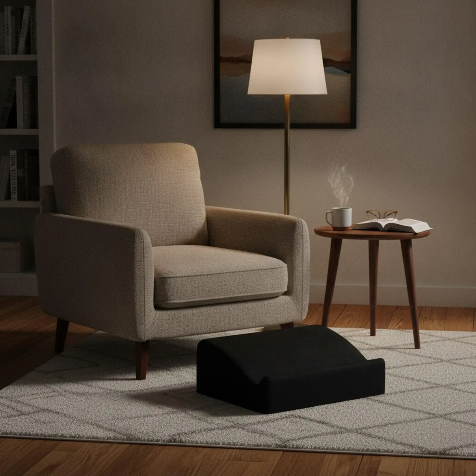 Soft Velvet Rocking Foot Rest with Removable Cover Ergonomic Foot Stool for Under Desk Relaxation and Lounge Use