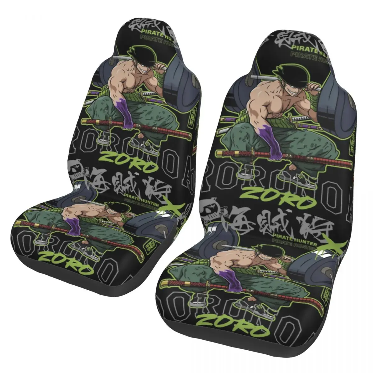 Pirate Hunter Zoro One Piece Universal Car Seat Cover Auto Interior AUTOYOUTH Car Seat Covers Polyester Car Accessories