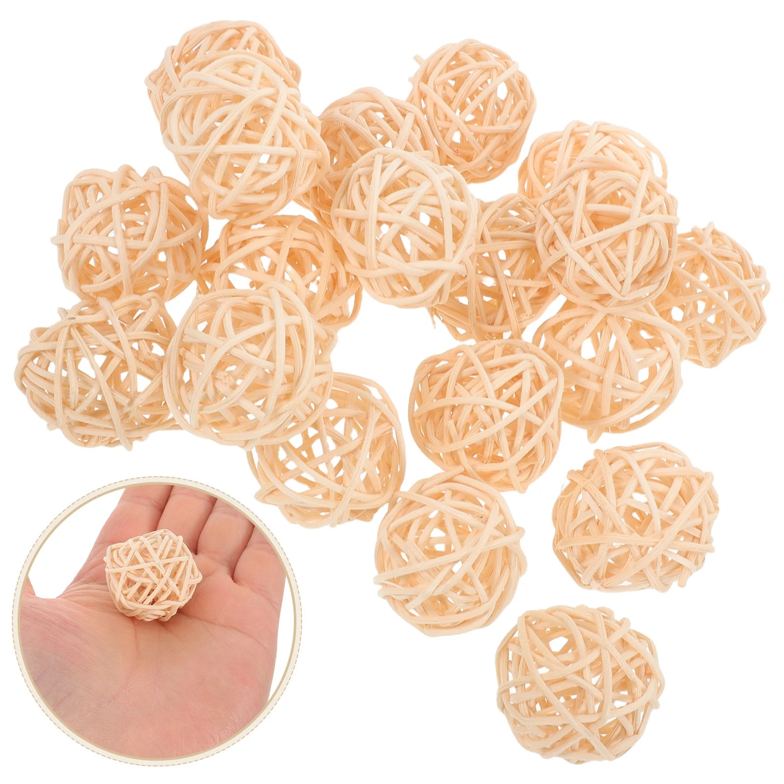 

50Pcs Woven Rattan Balls Rustic Decorative Orbs Bowl Centerpiece Vase Fillers Christmas Holiday Decor Wicker Decor