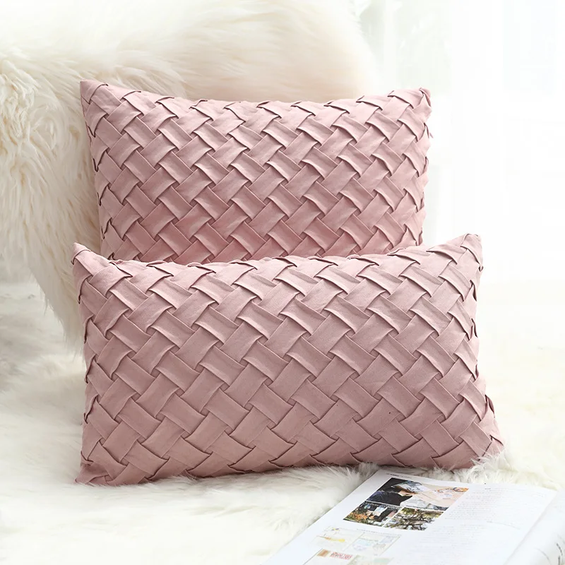 Handmade Suede Woven Cushion Cover for Sofa Bed Home Decor Throw Pillow Covers Living Room Decorative Pillowcases 45x45/30*50cm