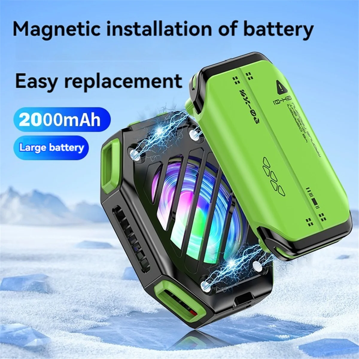 Bvbv x111 telefone semicondutor magnético ventilador de refrigeração radiador com 7 engrenagens refrigerador de jogo ajustável para ios android universal