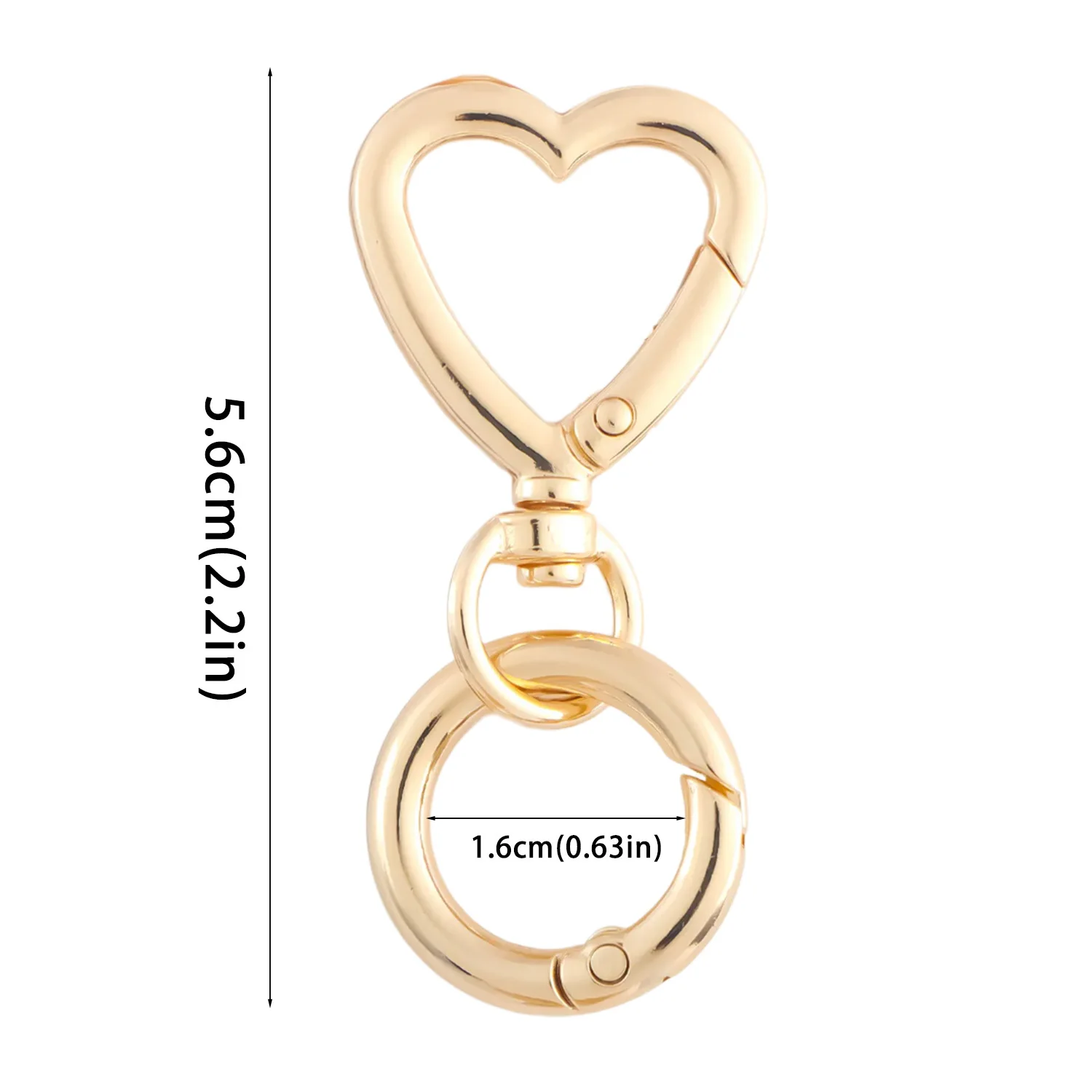 2 قطعة سلسلة المفاتيح المعدنية شكل قلب DIY بها بنفسك معلقة مشبك حلقة رئيسية الربيع المفاجئة المفاتيح كليب معلقة مشبك سلسلة مفاتيح اكسسوارات