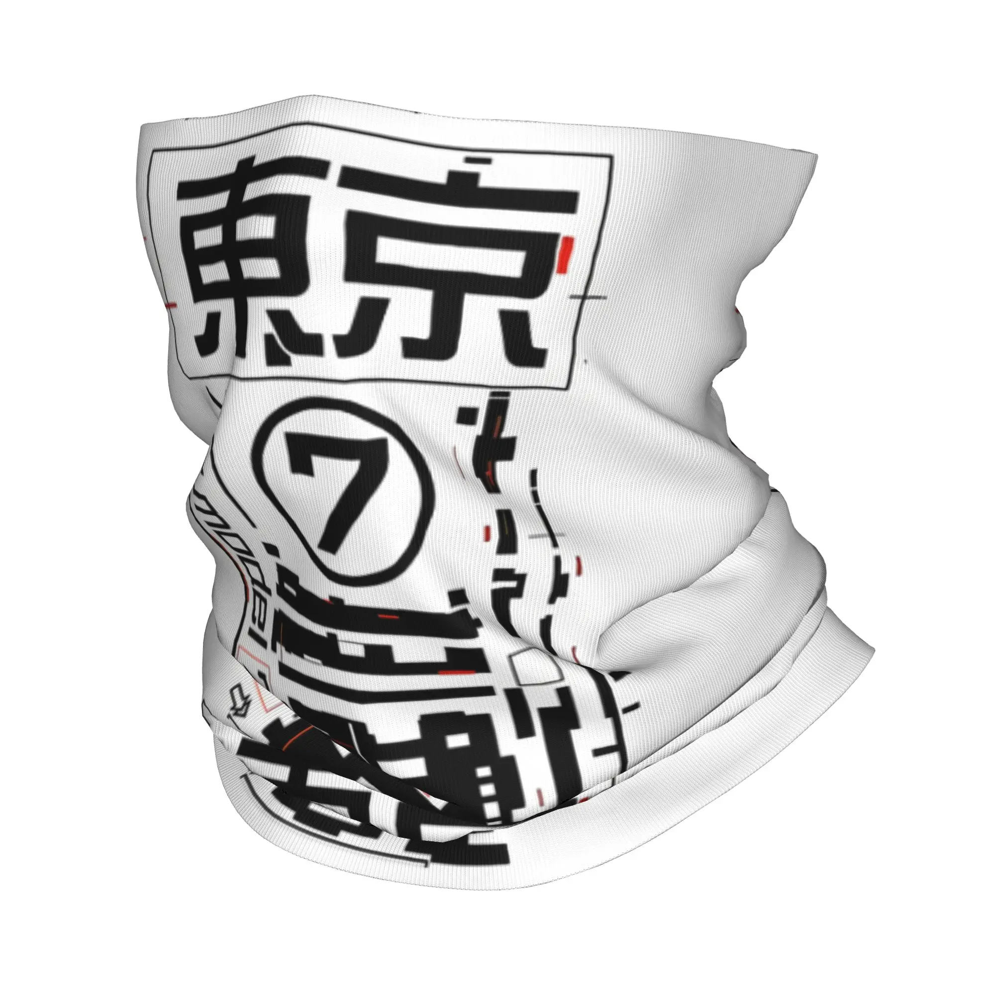 

Custom Cyberpunk Japanese Tokio 7 Techwear Bandana Neck Gaiter for Hiking Hunting Men Women Wrap Scarf Balaclava Warmer