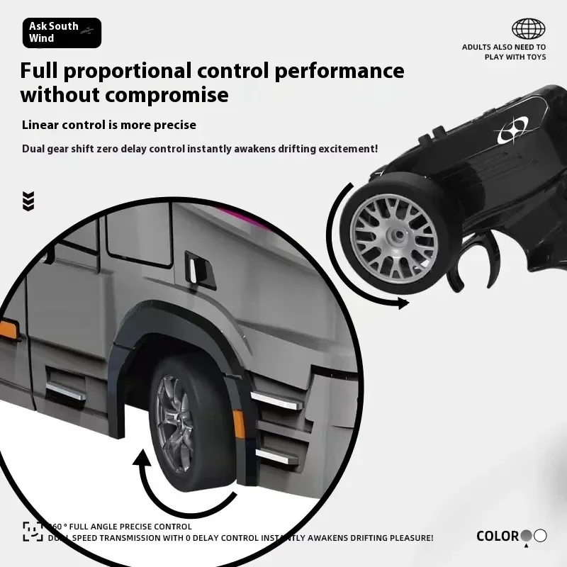 Remote control Drifting car Tabletop toy Alloy Tractor RC Truck 1/43 2.4G RC Engineering Trailer Truck with Light and Sound Toys