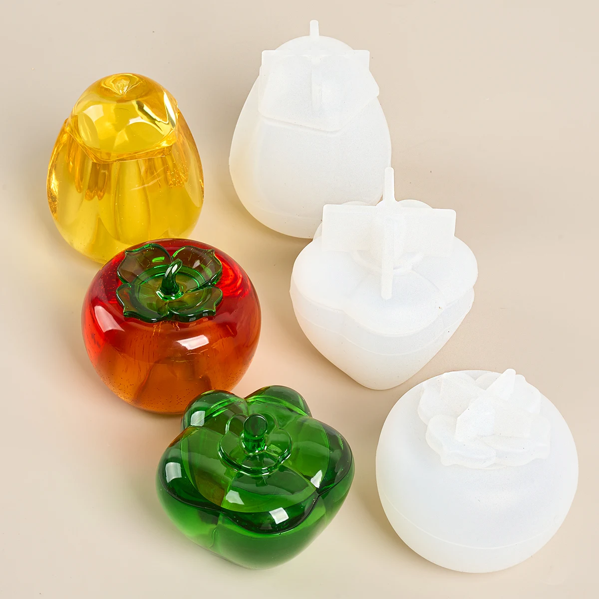 DIY Persimmon Pear Chili Candle Jar Mould Creative Storage Box Pen Holder Uv Epxoy Resin Silicone Mold Home Decor Plaster Craft