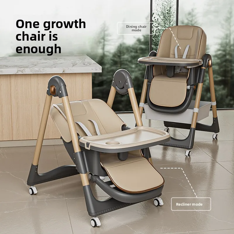 Babyfond Children's Dining Chair Eating Dining Table  Foldable Adjustable Household Baby Growth Chair