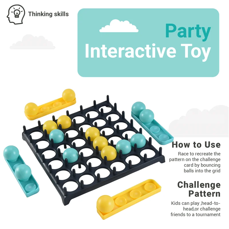 لعبة ABUM-Perfeclan Bounce Off Game الكلاسيكية للأطفال والعائلة الذين يلعبون ألعاب الطاولة التفاعلية