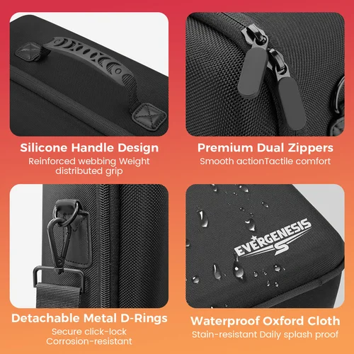 Imagen 2 del producto EVERGENESIS-Juego completo de bolsa de almacenamiento para Nintendo Switch2, gran capacidad, resistente al estrés, mango resistente a caídas, Estuche de transporte para cargador