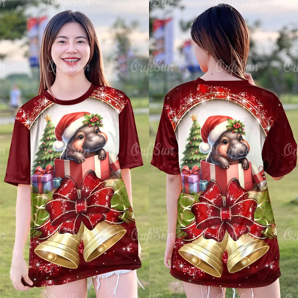 

2025 New Design Merry Christmas Shirt Viral Tee Sublimative Microfiber Y2k Shirt Viral Ootd Santa Claus Christmas Family T-shirt