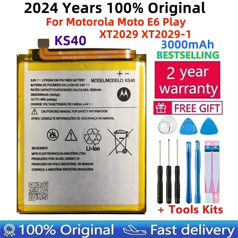 100% Original KS40 3000mAh Battery For Motorola Moto E6 Play XT2029 XT2029-1 Phone Batteries