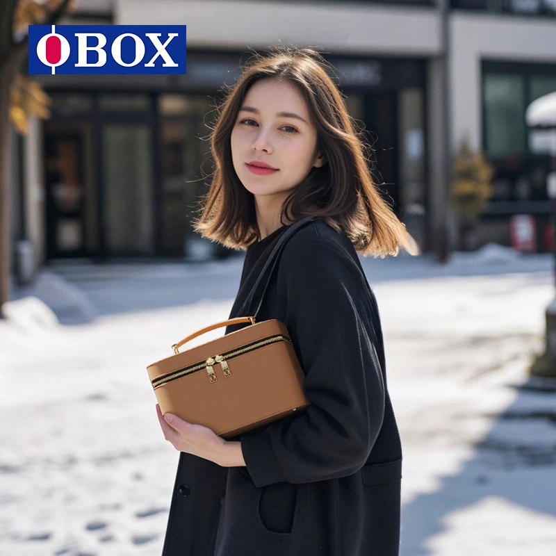 Light Luxury Makeup Bag with Mirror High Aesthetic 2026 New Style Cosmetic Storage Box, Practical Desktop Organizer for Dressing