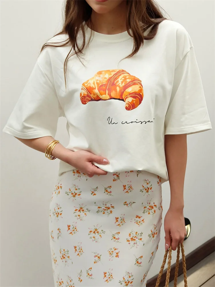 

Tossy Summer Printed Short Sleeve T-shirt Top Female Patchwork Casual Cropped Y2k Top Pullover Women's Loose Fashion Tee Top