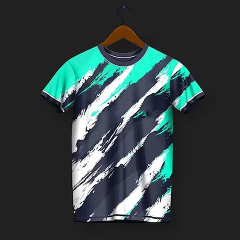 3D Printed Badminton Sports T-Shirt For Men Training Suit Pattern Tees Summer Oversized Round Neck Tops Short Sleeves T Shirts
