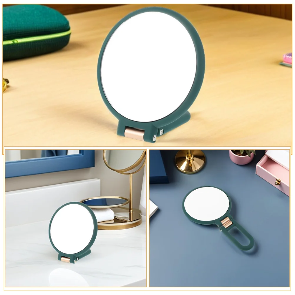 Miroir de maquillage de voyage vert, grossissant Double face 15x, pliable, Portable, Compact, vanité, bureau, Camping, 2 pièces