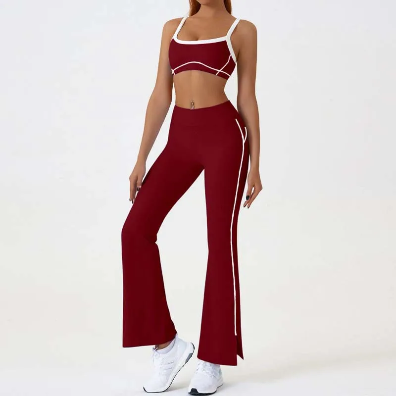 2026 Summer Women's Fashion Slim Fit Tank Top And Fitness Pants Suit Quick Drying Sports Running Jump Rope Sets Two Piece Set
