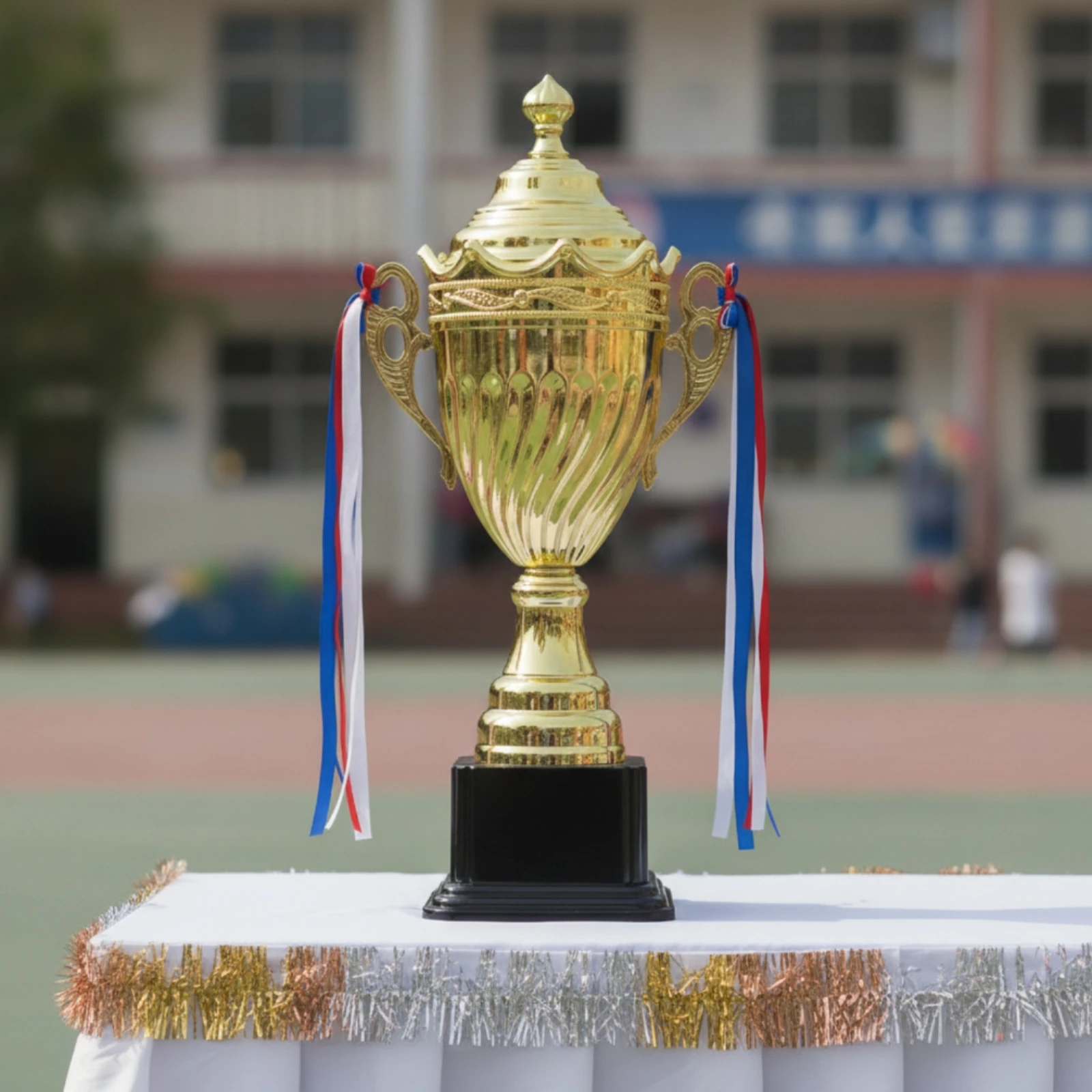 Metal Trophy with Base Customizable Trophy Cup Award Polished Glossy for Athletes, Sports Tournaments, School Competitions
