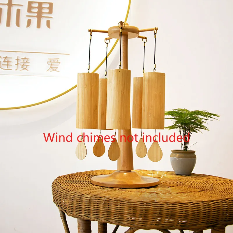 Desktop Wind Chime Stand Wooden Tabletop Display Holder for Hand Bells