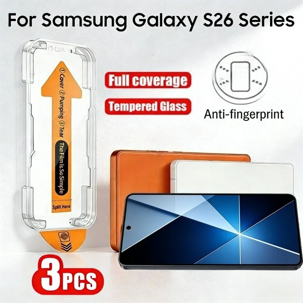 

3Pcs Ultra HD Full Screen Protector for Samsung Galaxy S26 S25 S24 Ultra S23 S22 S21 Plus S26 S25 Edge Easy Installation Glass
