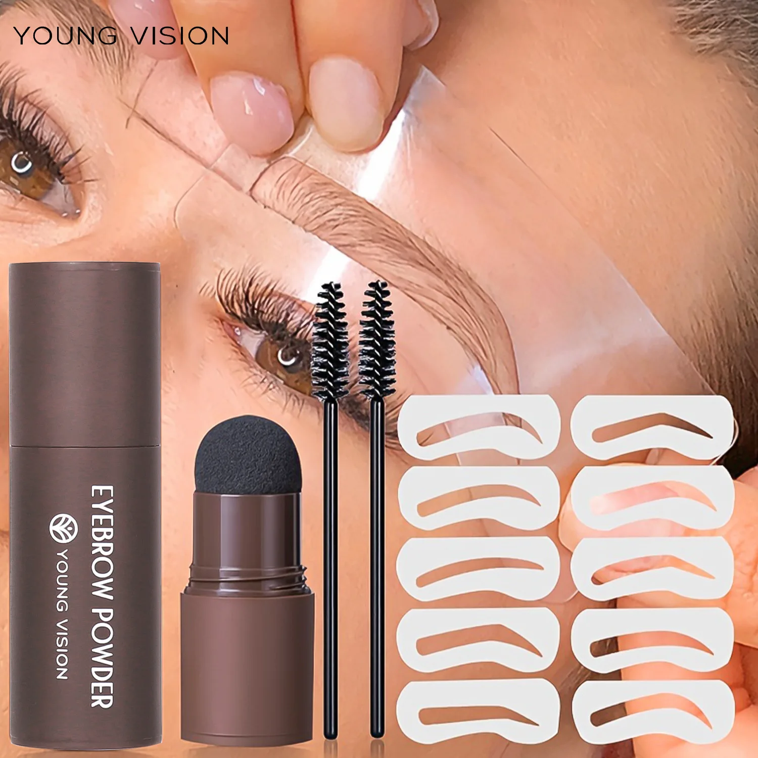 YOUNG VISION New Grooming Eyebrow Powder, Hairline Shadow Powder Grooming Eyebrow Powder