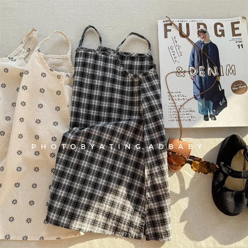 2026 Girls Casual Dresses Children's Clothing Spring Summer New Girls' Korean Edition Sleeveless Strap Dress Summer Skirt