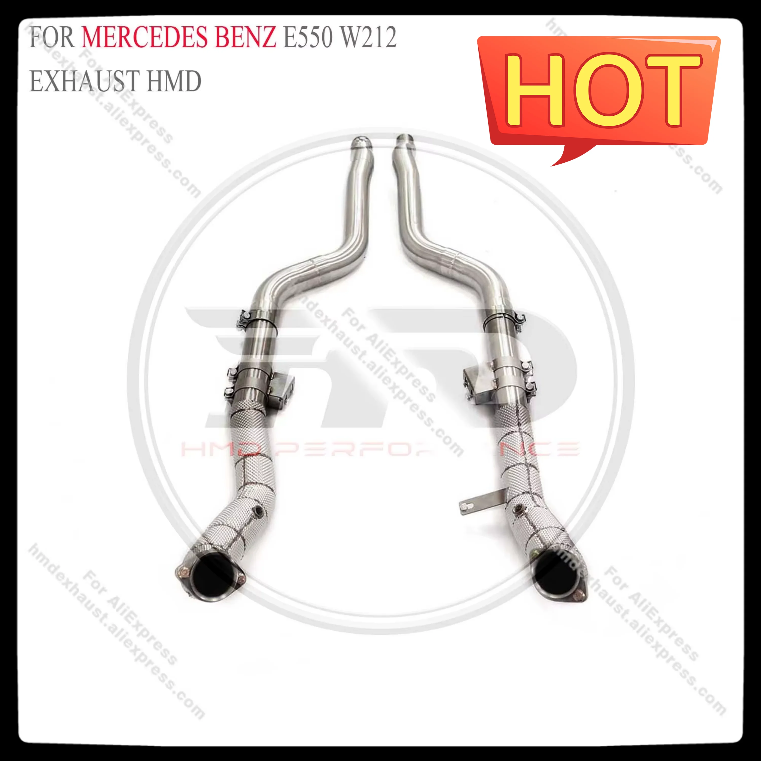 

HMD Downpipe for Mercedes benz E550 W212 Stainless steel Exhaust System Catalytic Header Without Cat Downpipe(76mm)