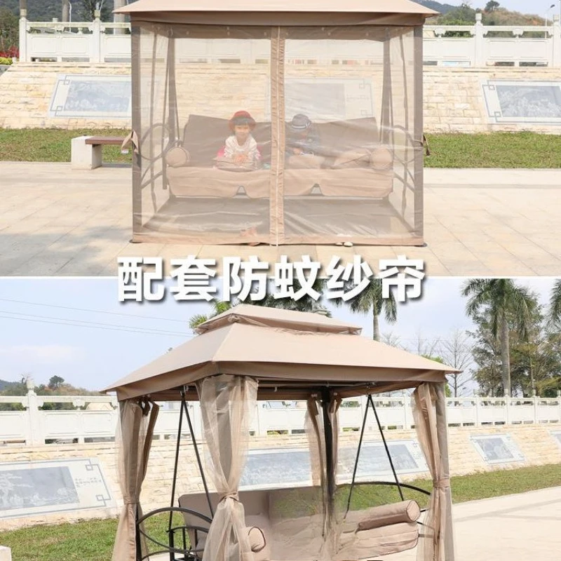 Outdoor rocker, swing, garden rocking chair, iron wrought double balcony, home courtyard, outdoor Roman reclining bed, hammock