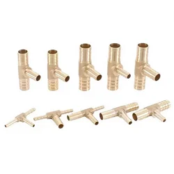2pcs Fit For Hose I/D 3mm 4mm 5mm 6mm 8mm 10mm 12mm 14mm 16mm 19mm Hose Barb Tee 3 Way Brass Coupler Splicer Connector Fittings