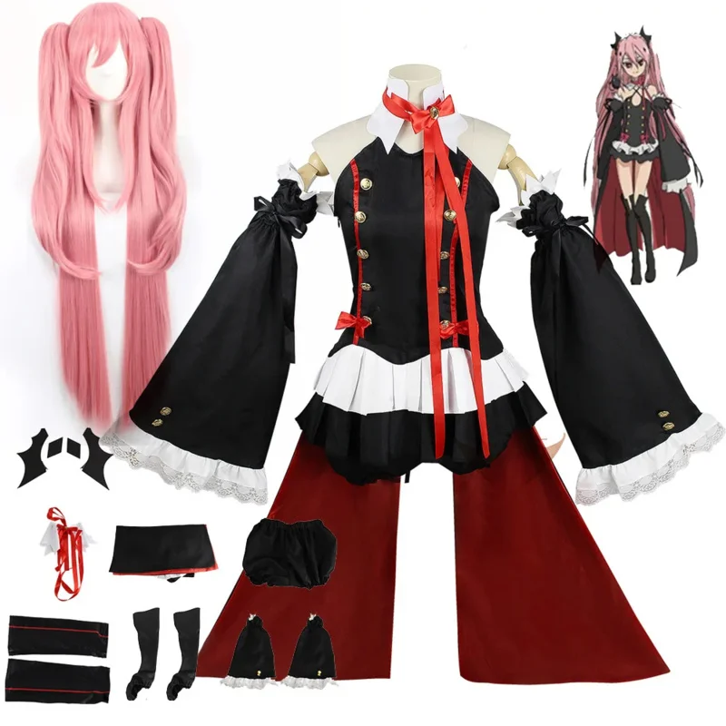 Seraph Of The End Owari no Seraph Krul Tepes Cosplay Costume uniforme parrucca Cosplay Anime strega vampiro Costume di Halloween per le donne