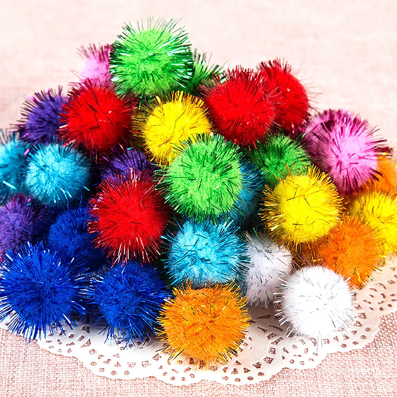 Colorful Golden Onion Plush Ball Glitter Children Creative DIY Handmade Materials To Decorate Children's Puzzle