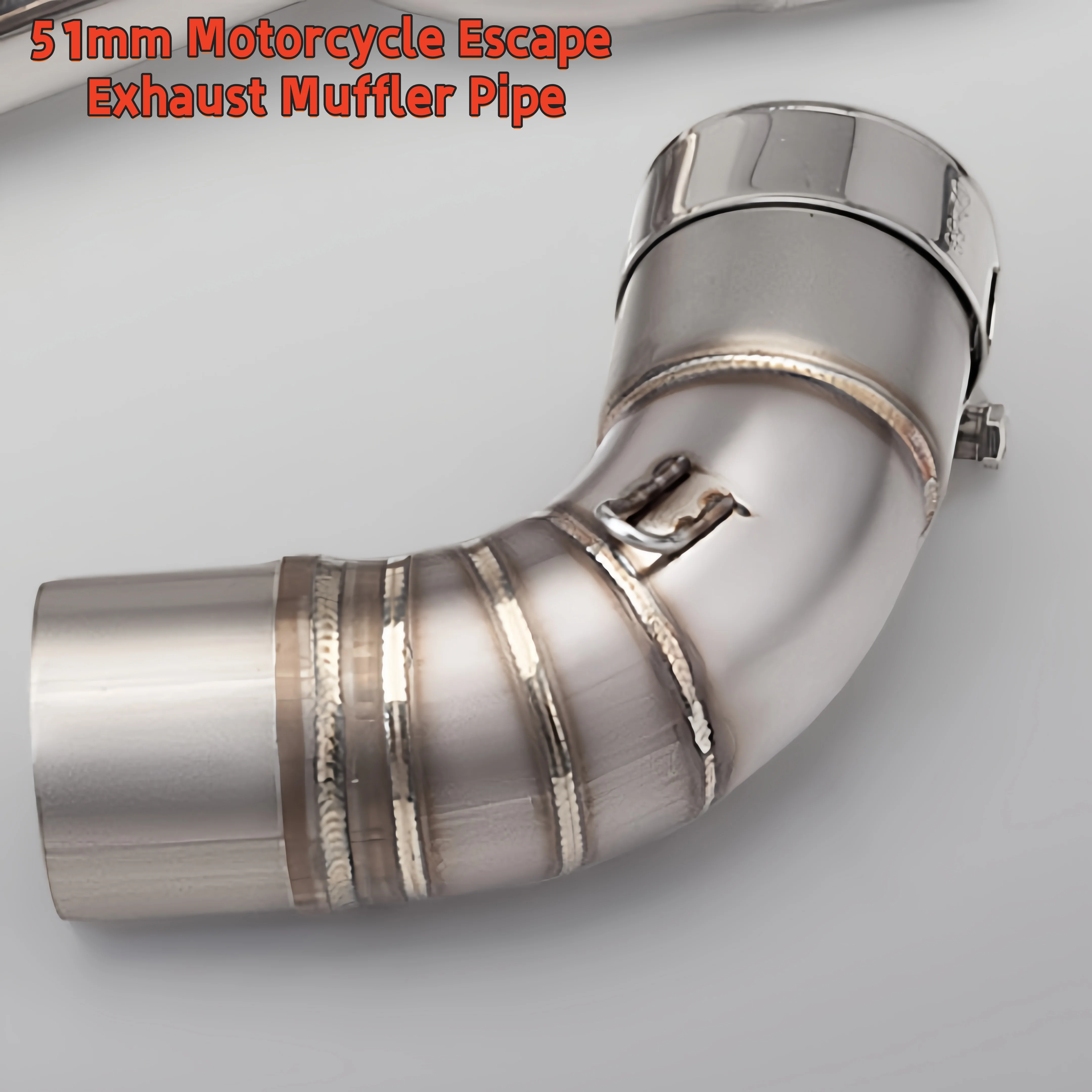 Motorcycle Exhaust Mid Link Pipe 51mm Connect Adapter Muffler Pipe Fit For Honda CB1000R 2009-2018
