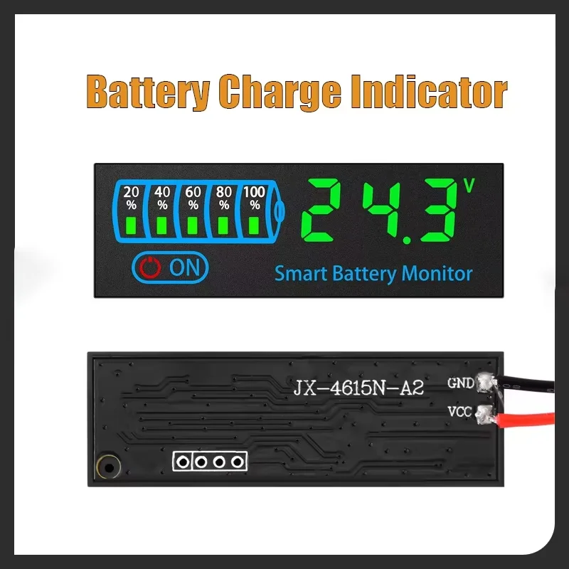 

Универсальная индикатор заряда аккумулятора постоянного тока 7-55 В, светодиодный индикатор, кислотная батарея, индикатор заряда напряжения литиевой батареи, новинка 2025 г.