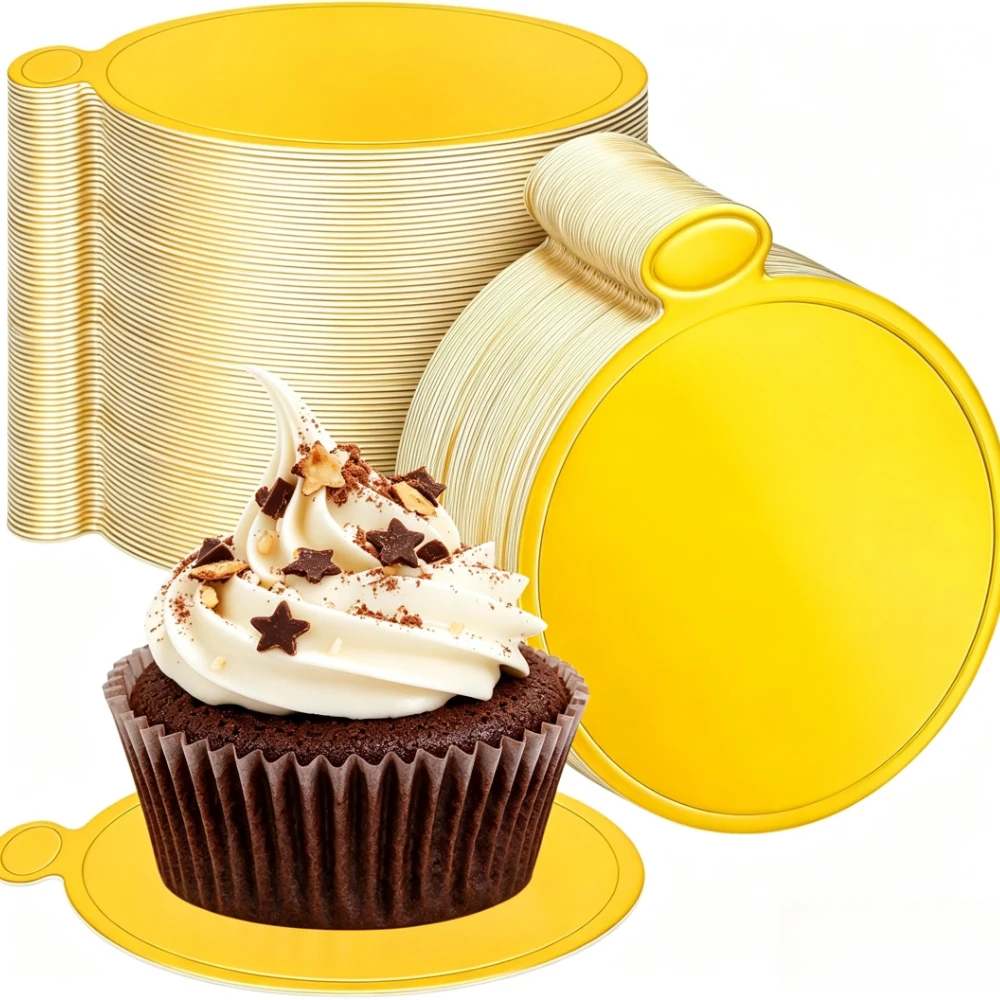 50 Pack 3.5 Inch Gold Round Mini Cake Boards, Round Cake Circle Base and Small Paper Cake Cardboard for Mousse Cupcakes, Baking, Parties, Weddings and Birthdays — купить у AliExpress WW