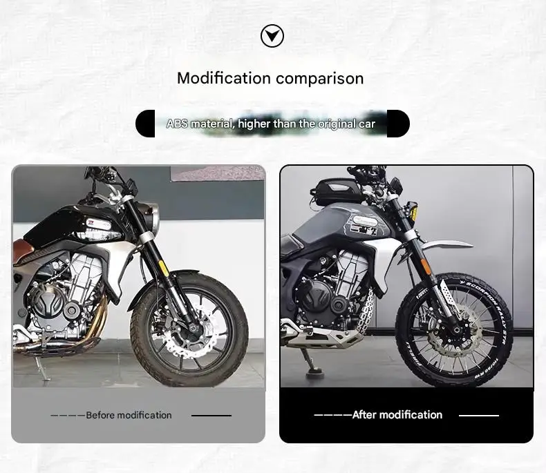 FOR Keeway 500F Front Mudguard High Position Modified Retro Bird Beak Design Sand Removal Mud Flap for Motorcycle