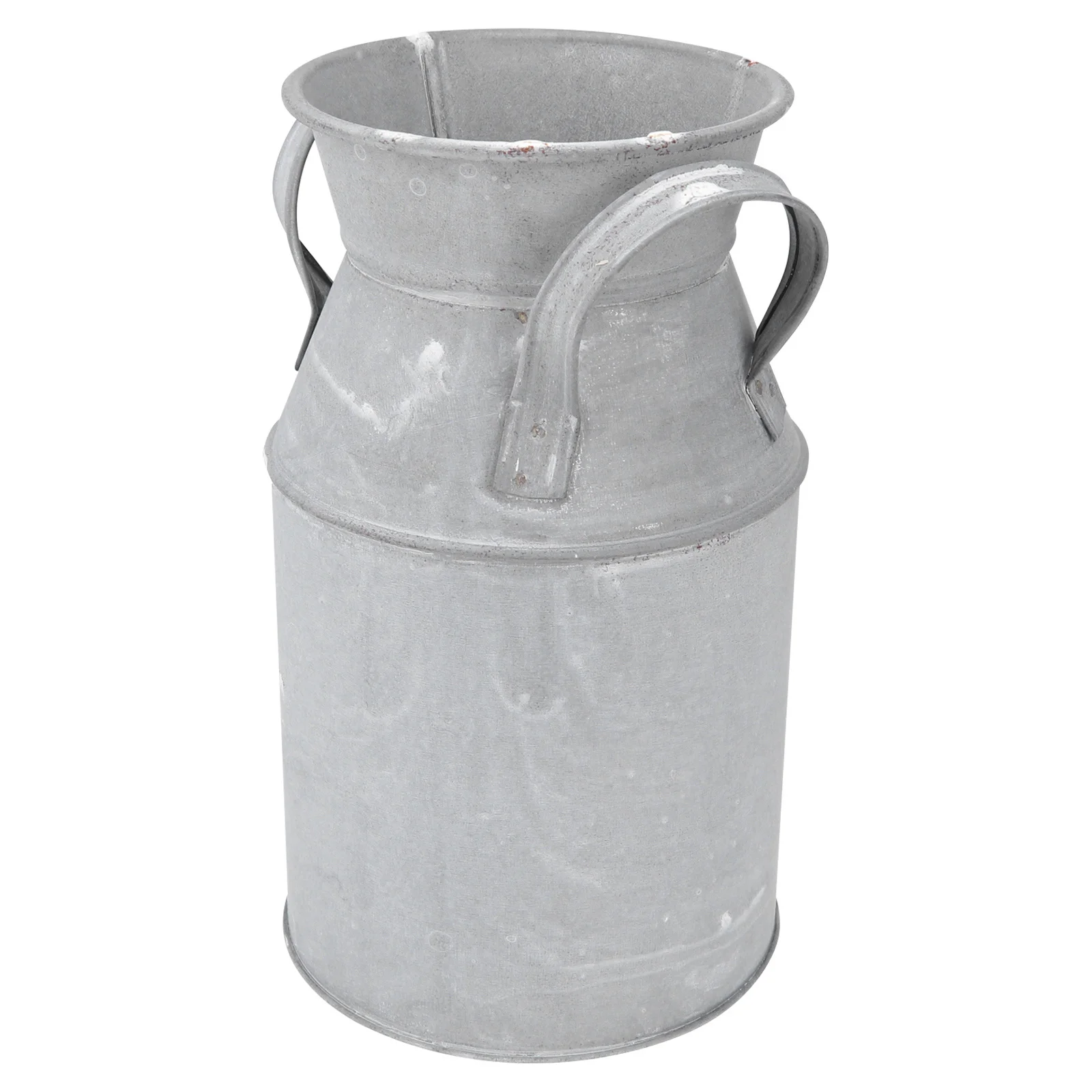 

1PC Flower Bucket European Style Vintage Iron Sheet Floral Pot Succulent Plant Container (Silver) Flowerpot