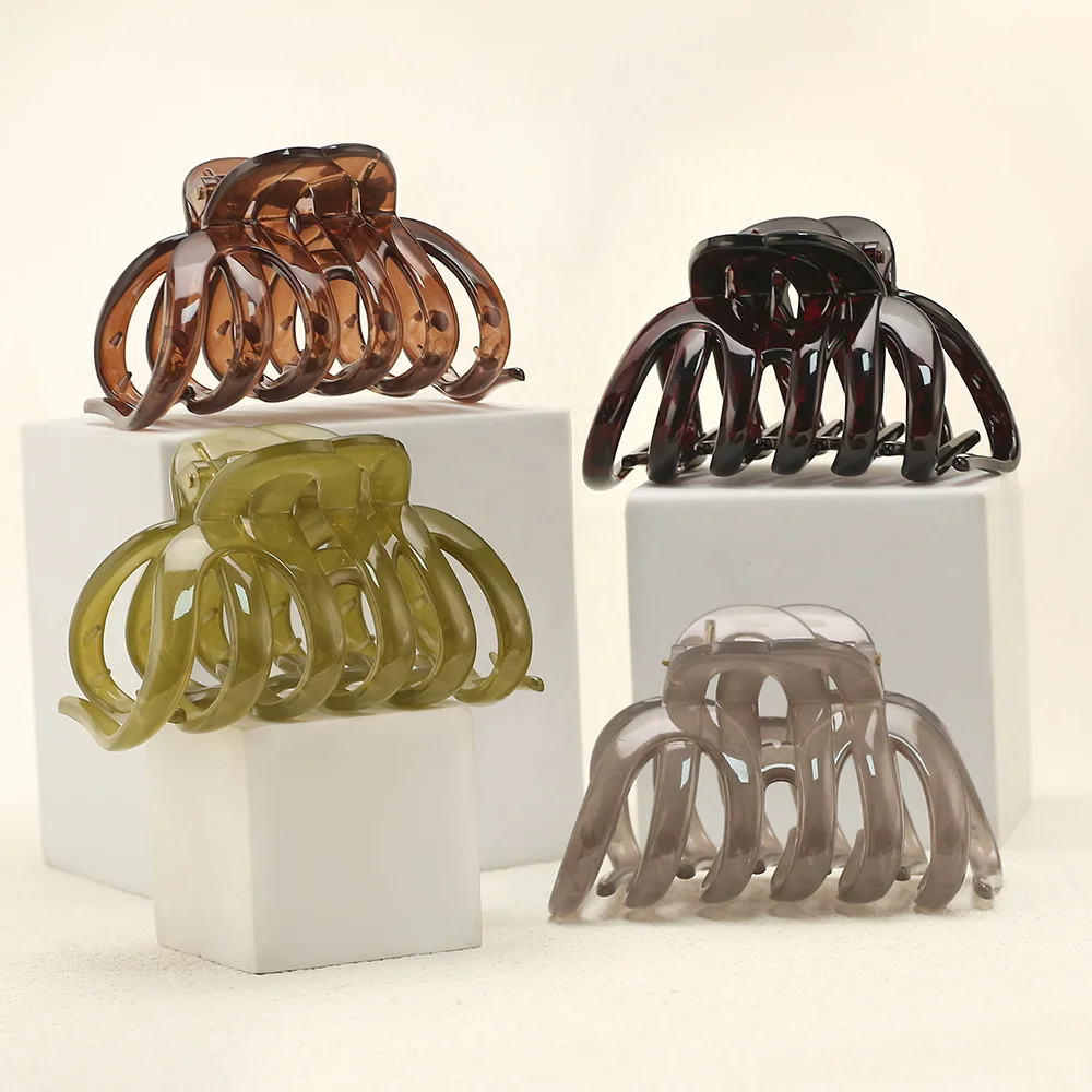 

High Quality Large Hair Claw Clips Crab Barrettes Women Girls Pumpkin Shark Hair Clamps Ponytail Holder Hair Accessories Fashion
