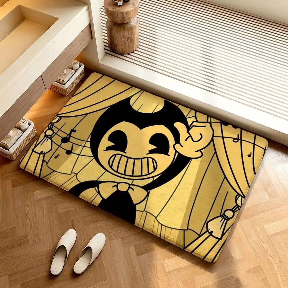 Game Bendy And The Ink Machine Shower Room Absorbent Small Floor Mat Soft Comfortable Decorative Foot Mat