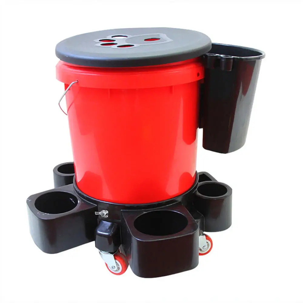 Car Wash Bucket Organizer Hanging Storage Basket Detailing Tools Holder Rack For Auto Cleaning Supplies Portable Black Red Blue