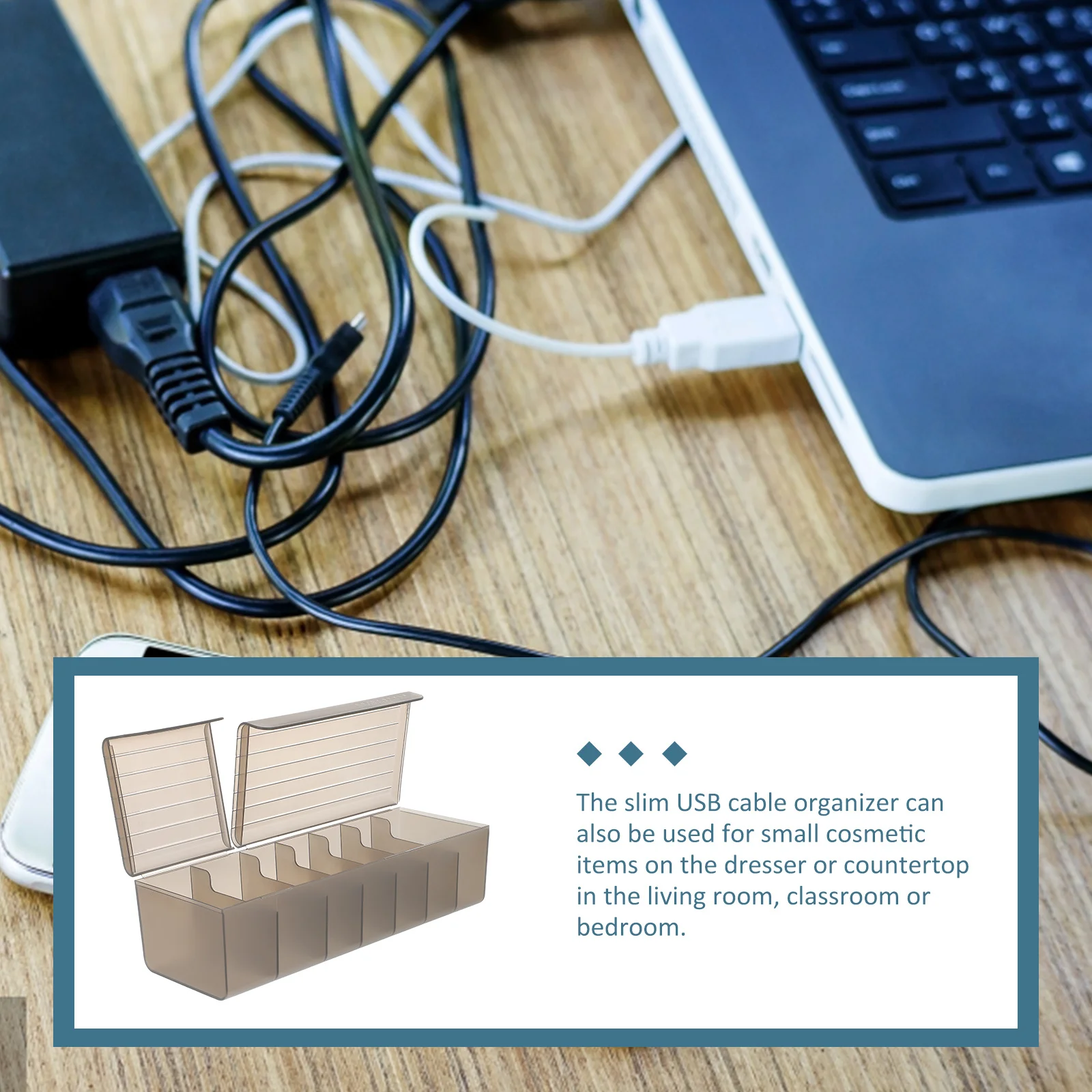 حافظة منظم السلك، صندوق إدارة الكابلات ذو 7 فتحات، بديل حرفي دقيق لمنظم مكسور قديم، وصول سريع مريح