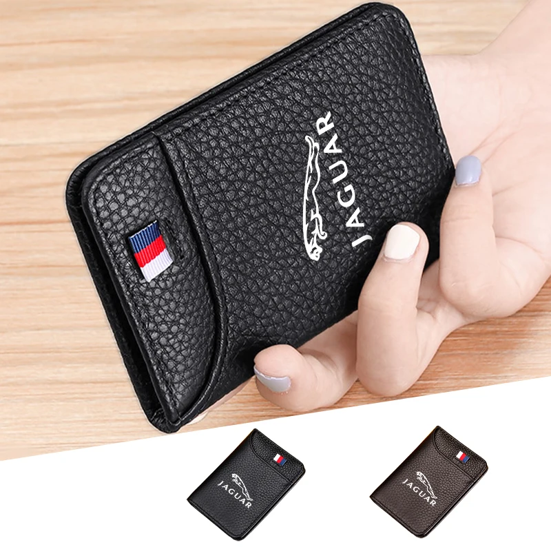 محفظة رجال الأعمال حامل بطاقة الائتمان اكسسوارات السيارات الداخلية لجاكوار XF XJ XE S-Type F-Type X-Type F-Pace I-Pace E-Pace