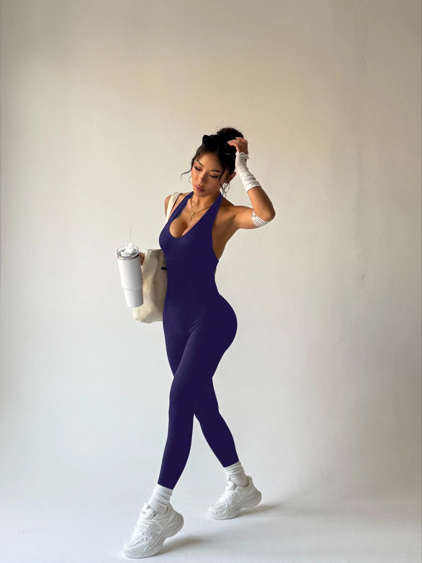 Yoga Body Mit Brust Pads Frauen Sport Overall Fitness Sportswear Workout Set Einfarbig Nahtlose Butt Hebe Yoga Bodys – Detail 6