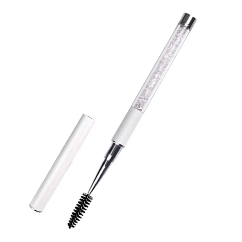Adjustable Radian Grafting Mascara Brush with Cap Clear Tube Eyelash Brush Round Comb Teeth Reusable Tube Spiral Mascara Brush