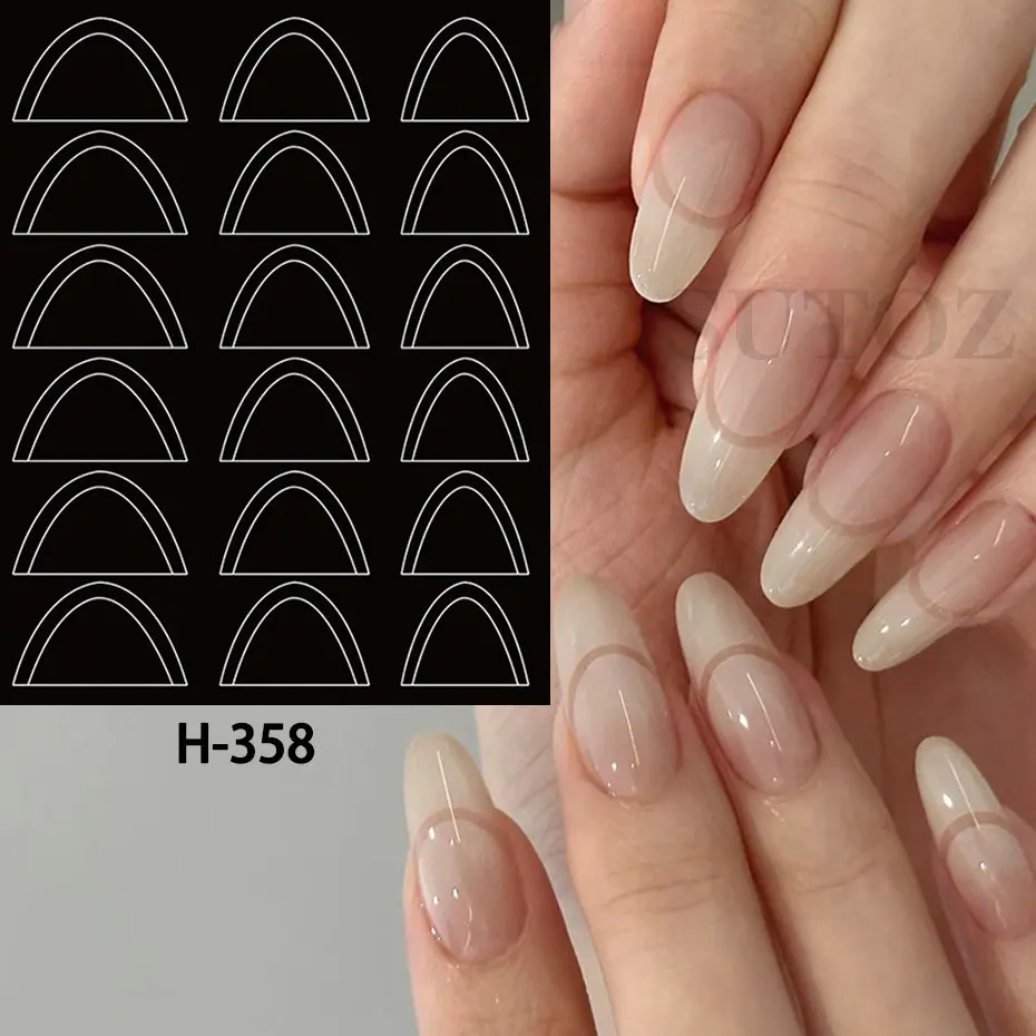 French Nails Template Stickers Nail Edge Strip Wave Design French-style Manicure Auxiliary DIY Tip Tools Decal Accessories #H358