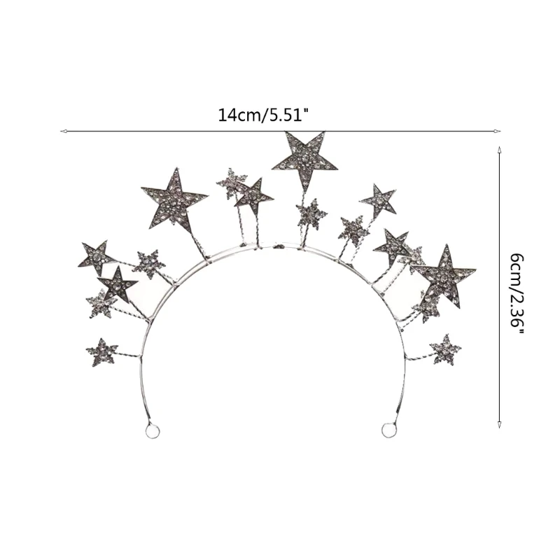 คริสตัล Star Party Headband Carnival ปาร์ตี้วันวาเลนไทน์ Hairhoop ผู้ใหญ่ Party Props G5AE