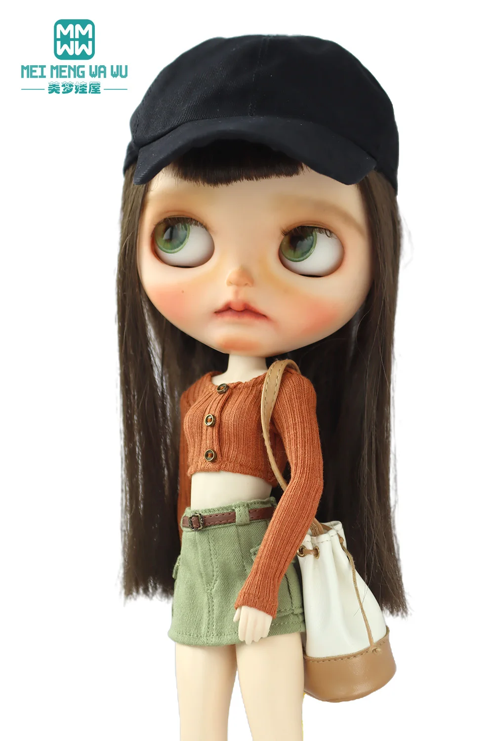 28 cm Blyth-Puppenkleidung, modische bonbonfarbene Blusen, Mini-Jeansröcke für OB23 OB24 Azone-Puppenzubehör – Detail 14