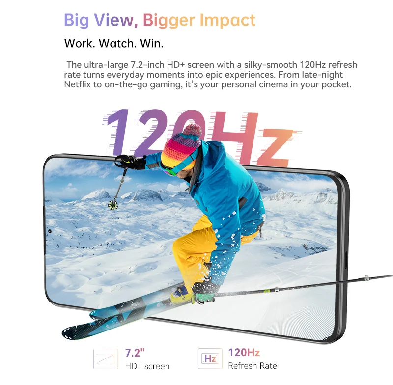 Cubot Note 60 Smartphone, Android 15, 7.2-inch 120Hz Display, Octa-core,16GB(6+10GB )RAM 128GB ROM, 48MP Camera, 7000mAh Battery