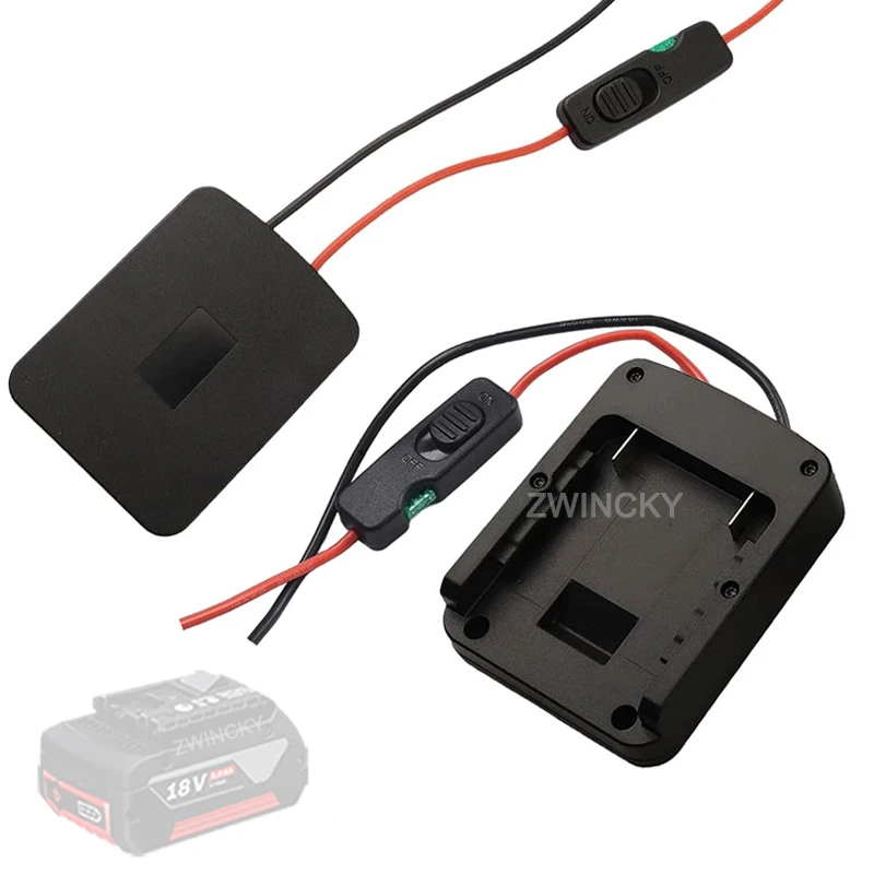 

for Bosch 14.4V 18V Li-ion Battery Power Wheel Adapter Connector Base With 14AWG Wires Switch & Fuse DIY Battery Adapter