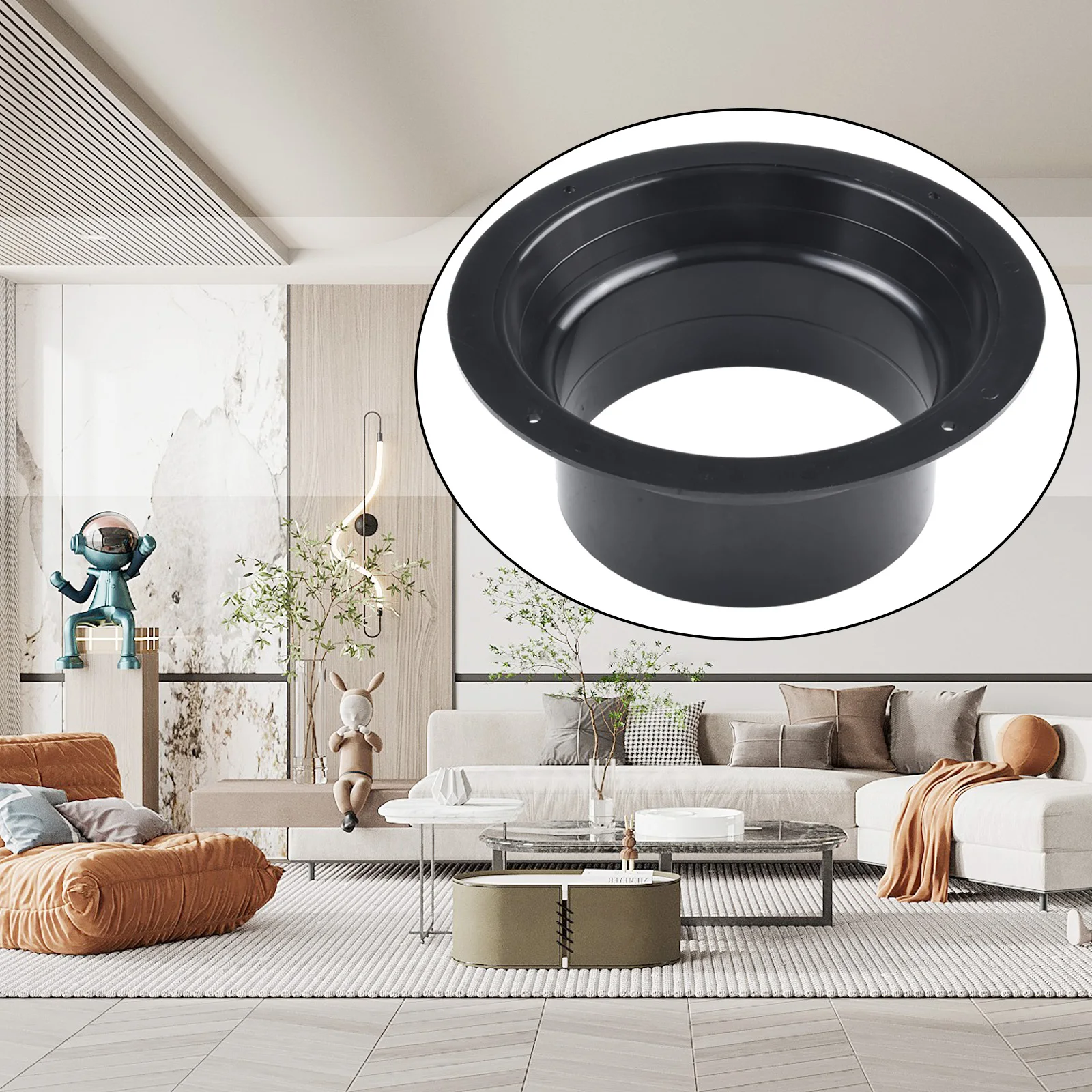 ABS Plastic Duct Connector with Square Flange for Hose Diameter For 100250mm Fits Extractor Fans for Bathroom and Kitchen Use