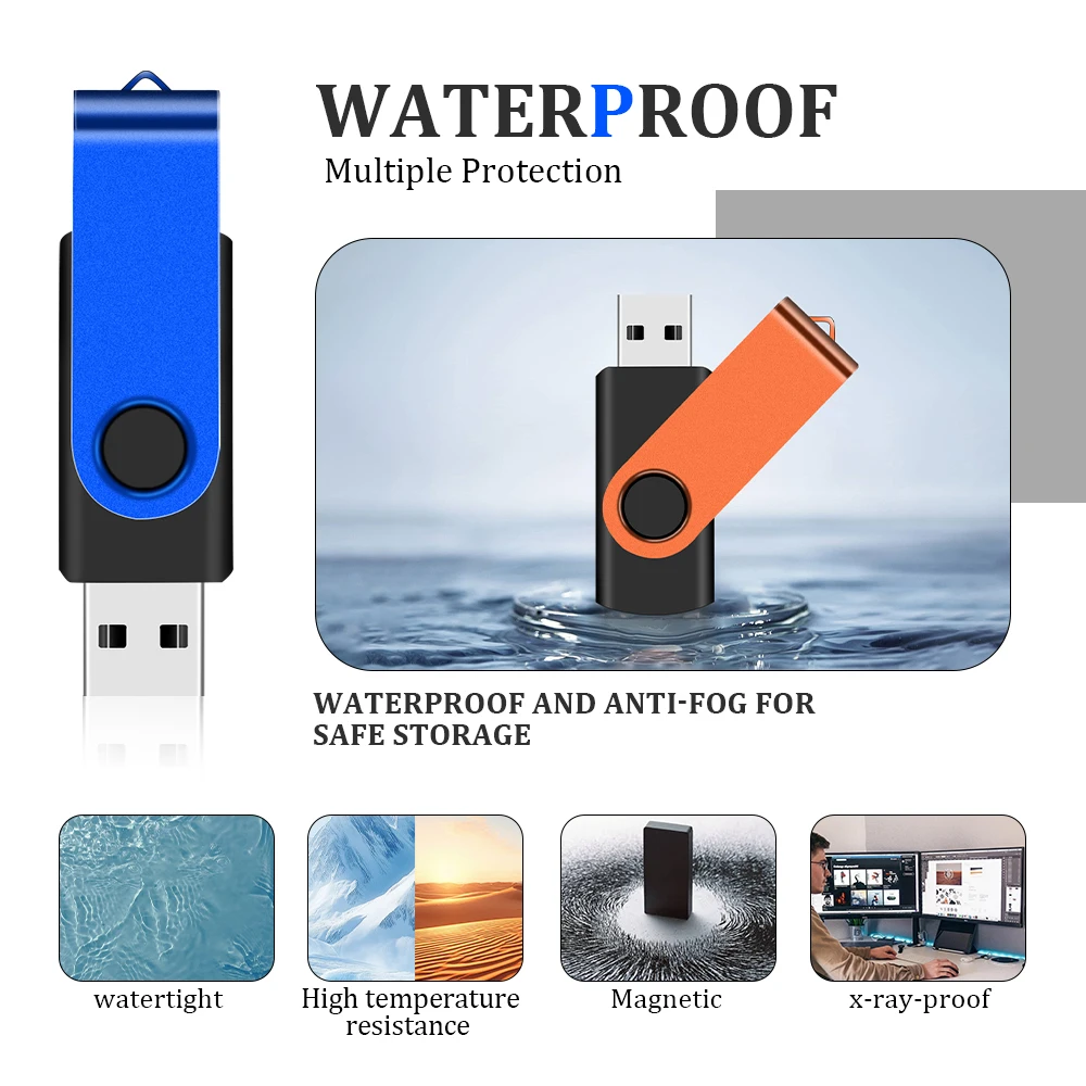 محركات أقراص فلاش USB 2.0 معدنية قابلة للدوران 64 جيجابايت 32 جيجابايت محرك أقراص عالي السرعة 16 جيجابايت USB عصا ذاكرة 8 جيجابايت 4 جيجابايت قرص U أسود لأجهزة الكمبيوتر المحمول